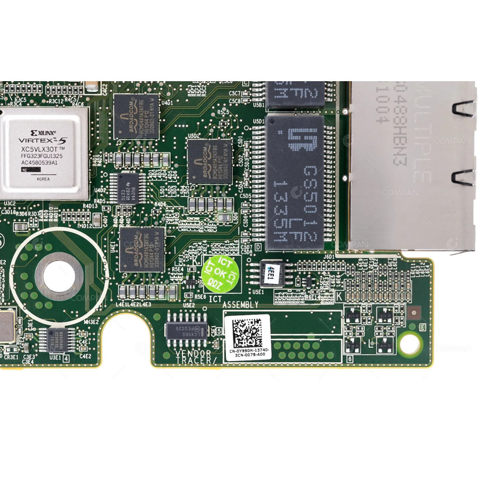 Y990H DELL QUAD PORT 1GB RJ-45 ISCSI HOST INTERFACE BOARD FOR POWERVAULT MD3200I